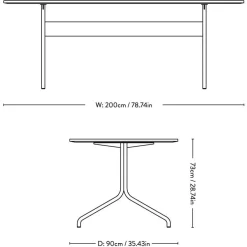 Pavilion AV19 Esstisch 90x200cm Gestell schwarz