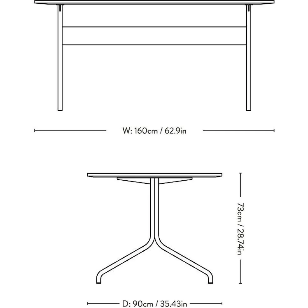 Pavilion AV18 Schreibtisch 90x160cm Gestell schwarz