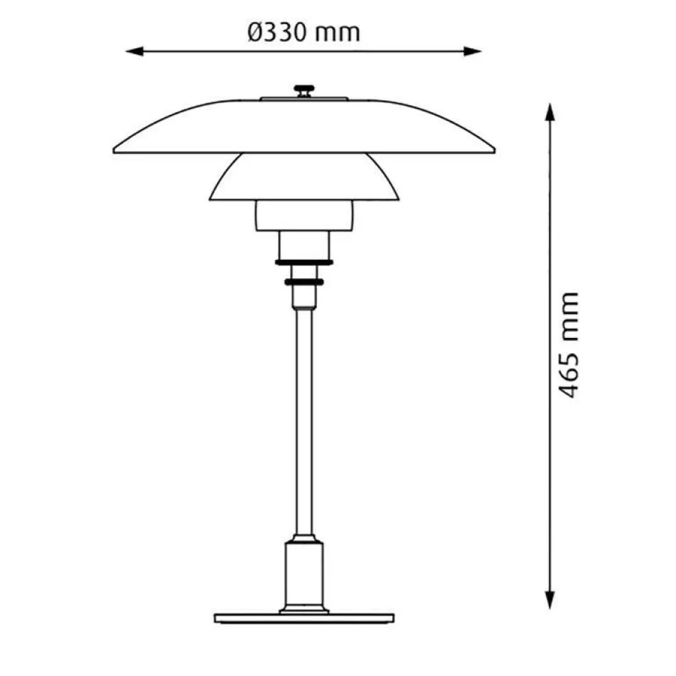PH 3 1/2 - 2 1/2 Glas Tischleuchte