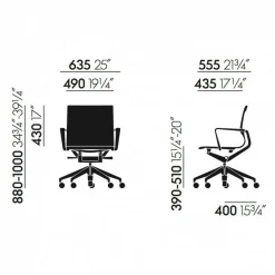 Physix Bürostuhl Gestell poliert