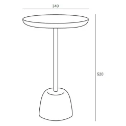 Pina Beistelltisch H 52cm