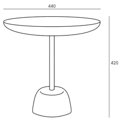 Pina Beistelltisch H 42cm