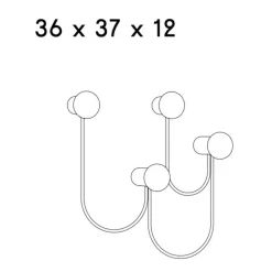 Pina Wandgarderobe mit 4 Haken