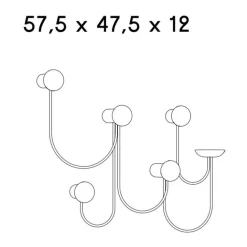 Pina Wandgarderobe mit 5 Haken