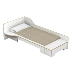 Plane Einzelbett mit Bettkasten links 90x200cm