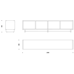 Plank Bücherregal niedrig