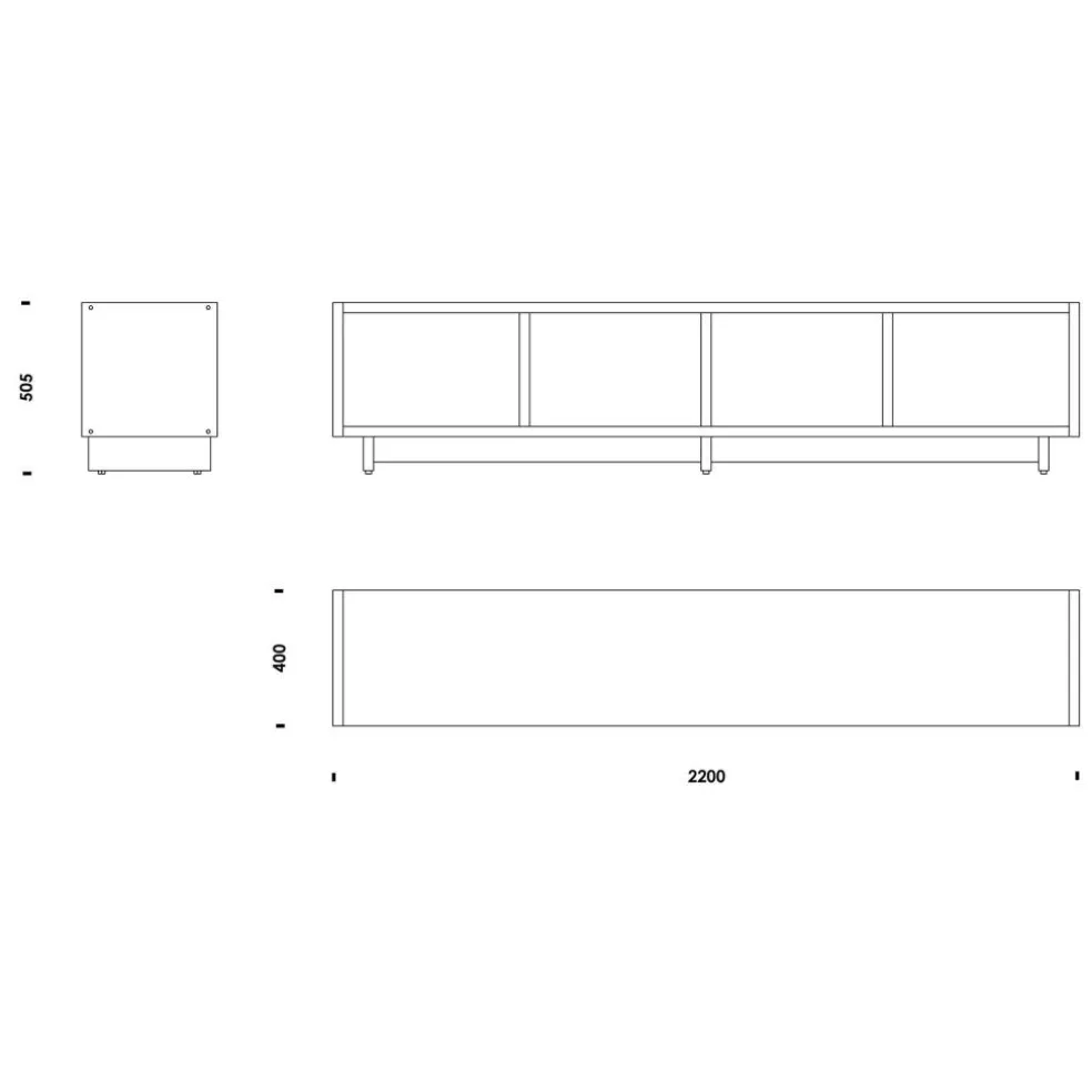Plank Bücherregal niedrig