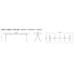 Pyramid 02 Tisch Gestell schwarz 250x85cm