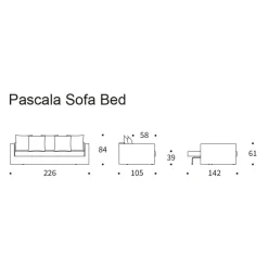 Pyxis D.E.L Schlafsofa 232x114cm
