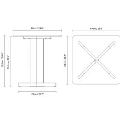 Quatrefoil Tisch 68x68cm