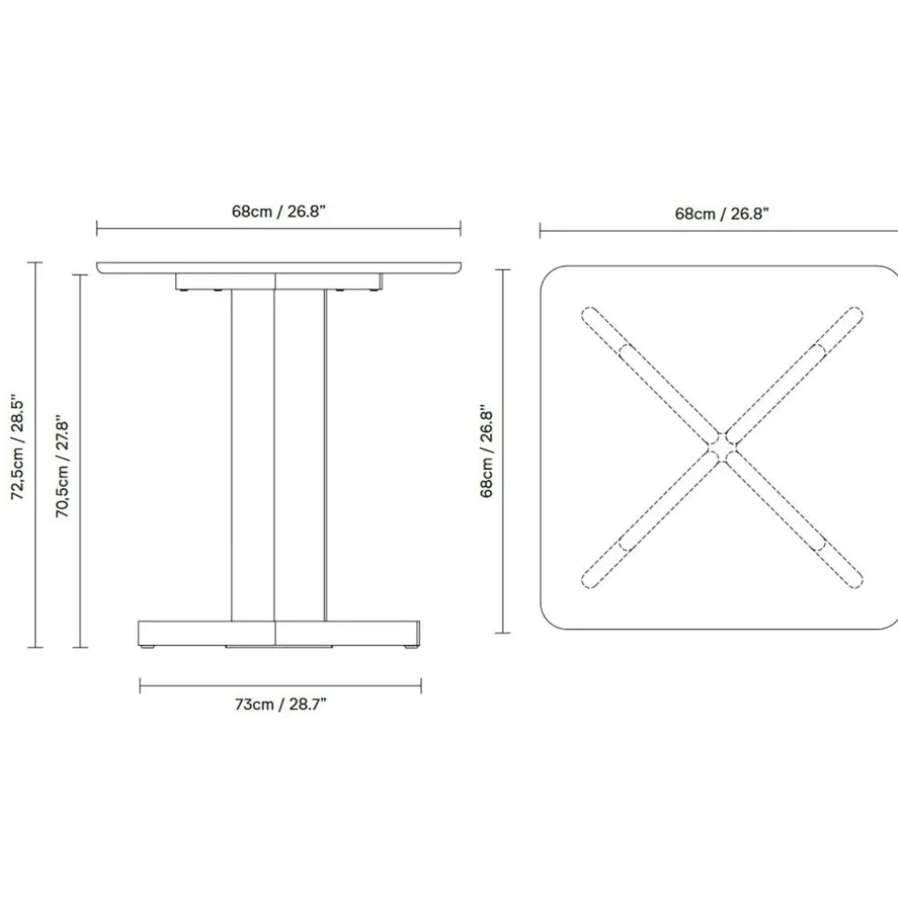 Quatrefoil Tisch 68x68cm