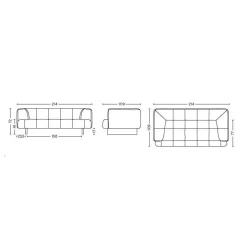 Quilton Lift 2-Sitzer Sofa Gestell Eiche