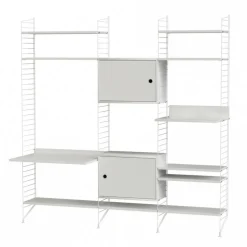 Regal mit 2 Schrankelementen und Medienablage 180x200x30cm