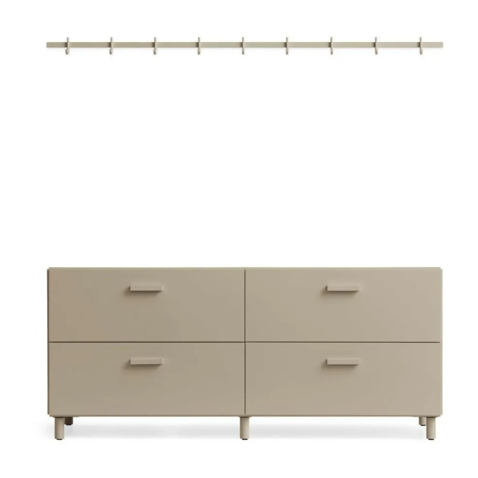 Relief Kommode niedrig mit Beinen 123x46,6cm