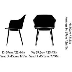 Rely HW76 Armlehnstuhl Gestell Eiche