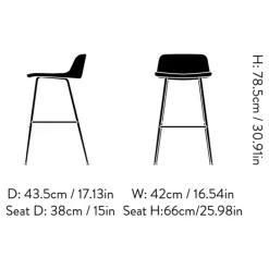 Rely HW83 Barhocker 66cm Gestell schwarz