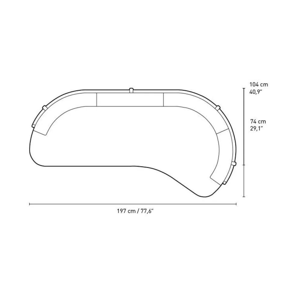 RF1903R Sideways Sofa rechts 197x104cm