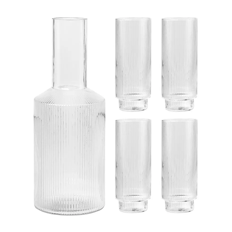 Ripple Karaffe mit Longdrinkgläser 4er Set