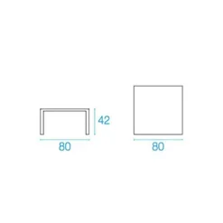 Round Garten-Beistelltisch 80x80x42cm