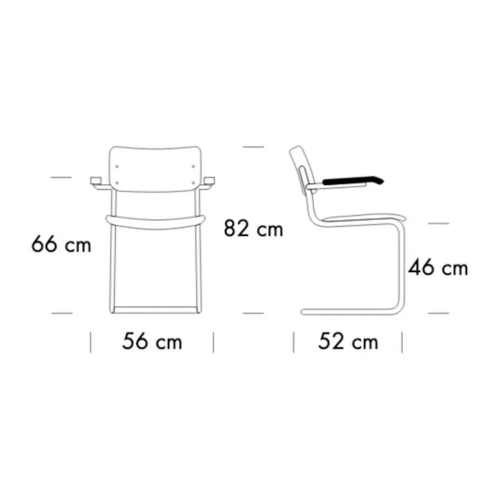 S 43 F Freischwinger Armlehnstuhl