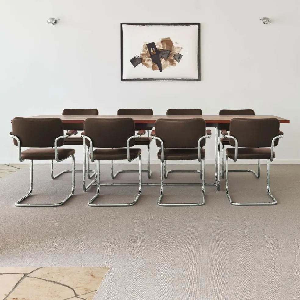 S 64 PV Pure Materials Freischwinger Armlehnstuhl Nussbaum