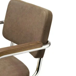 S 64 PV Pure Materials Freischwinger Armlehnstuhl Nussbaum