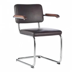 S 64 PV Pure Materials Freischwinger Armlehnstuhl Nussbaum