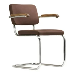 S 64 PV Pure Materials Freischwinger Armlehnstuhl Nussbaum