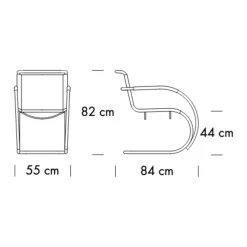 S 533 RF Freischwinger Armlehnstuhl