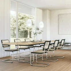 S 64 V Freischwinger Armlehnstuhl mit Rohrgeflecht 4er Set