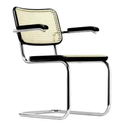 S 64 V Freischwinger Armlehnstuhl mit Rohrgeflecht