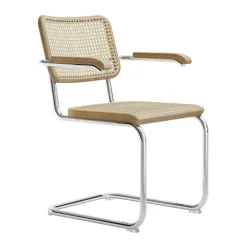 S 64 V Freischwinger Armlehnstuhl mit Rohrgeflecht