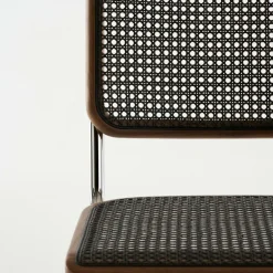 S 32 V Freischwinger Stuhl mit Rohrgeflecht Dark Melange Gestell verchromt