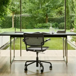 S 64 VDR Drehstuhl mit Rohrgeflecht Dark Melange