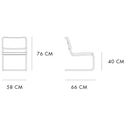 S 32 VL Freischwinger Lounge Stuhl Gestell verchromt