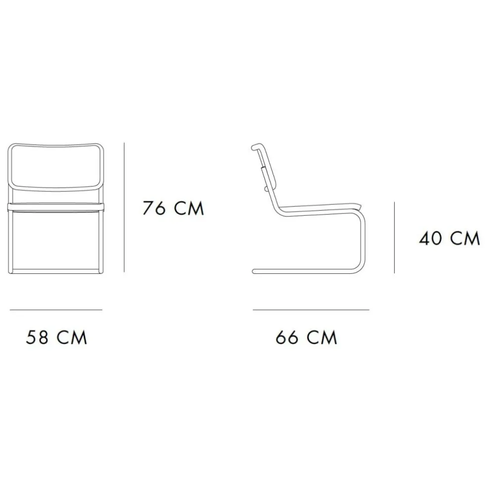 S 32 VL Freischwinger Lounge Stuhl Gestell verchromt