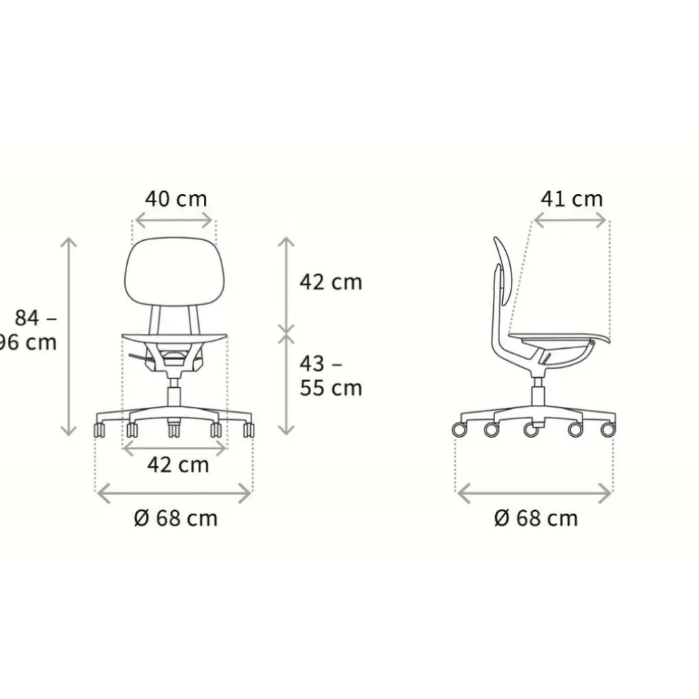 S2 Bürostuhl mit Rollen