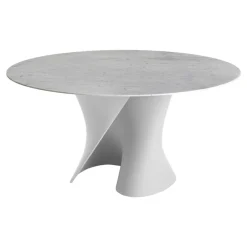 S Table Esstisch Gestell weiß Ø156cm Marmor