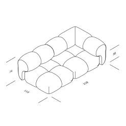 Sander 03 2,5-Sitzer Sofa Links