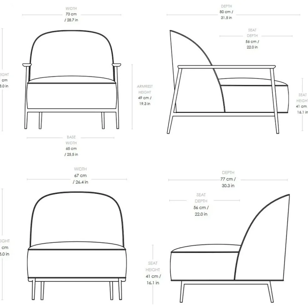 Sejour Lounge Sessel mit Armlehnen