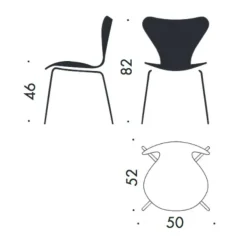 Serie 7™ Stuhl lackierte Esche Monochrom