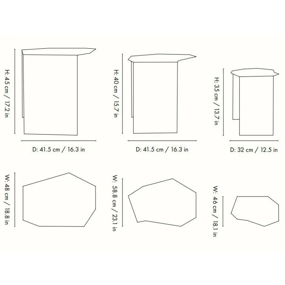 Shard Cluster Satztisch 3er Set