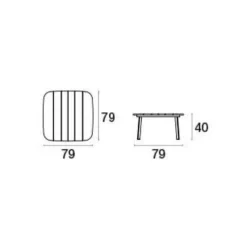 Shine Gartenbeistelltisch 79x79cm