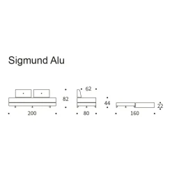 Sigmund Alu Schlafsofa 200x84cm