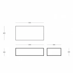 Slim Irony Beistelltisch 124x62x34cm