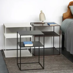 Slim Irony Triplet Beistelltisch 40x40cm mit Metallgitter