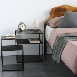 Slim Irony Triplet Beistelltisch 40x40cm mit Metallgitter