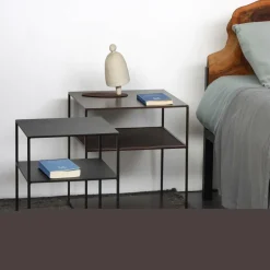 Slim Irony Triplet Beistelltisch 40x40cm mit Metallgitter