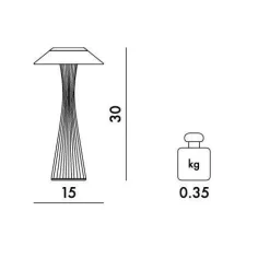 Space LED Außentischleuchte mit Akku