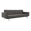 Splitback Schlafsofa mit Armlehnen Chrom 241x89cm